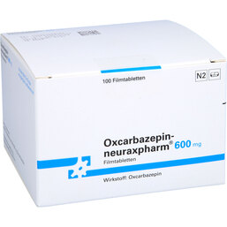 Abbildung: Oxcarbazepin neuraxpharm 600 mg Filmtabletten 100 St, Filmtabletten PZN 09519531