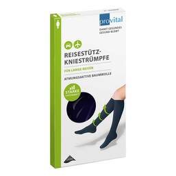 Abbildung: Provital Reisekniestrümpfe Größe 39 - 42 schwar.Baumwolle 2 St PZN 09519821