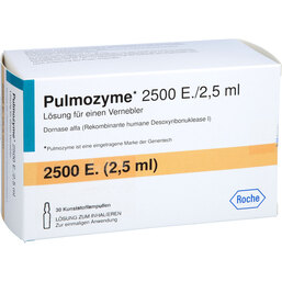 Abbildung: Pulmozyme 2500 E. / 2,5 ml Lösung für Verneb. Inhalation -Ampulle 30 St, Lösung für einen Vernebler PZN 09519904