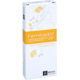 Abbildung: Femikadin 20 Filmtabletten 1X21 St, Filmtabletten PZN 09522065