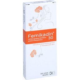 Abbildung: Femikadin 30 Filmtabletten 1X21 St, Filmtabletten PZN 09522094