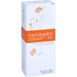 Abbildung: Femikadin 30 Filmtabletten 6X21 St, Filmtabletten PZN 09522119