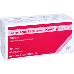 Abbildung: Candesartancilexetil Hennig 32 mg Tabletten 98 St, Tabletten PZN 09530834