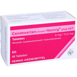 Abbildung: Candesartancilexetil Hennig + HCT 8mg / 12,5mg Tabletten 98 St, Tabletten PZN 09530892