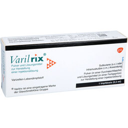 Abbildung: Varilrix Fertigspritze + Trockensubstanz mit Lösungsmittel 1 St, Pulver u. Lösungsmittel zur Herstellung einer Injektionslsg. PZN 09531526