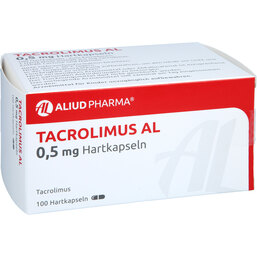 Abbildung: Tacrolimus AL 0,5 mg Hartkapseln 100 St, Hartkapseln PZN 09534565
