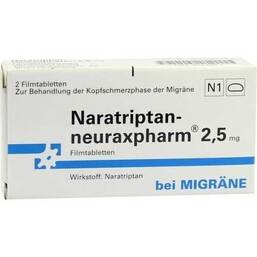 Abbildung: Naratriptan neuraxpharm 2,5 mg Filmtabletten Filmtabletten, 2 St PZN 09536452