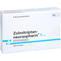 Abbildung: Zolmitriptan neuraxpharm 5 mg Schmelztabletten 6 St, Schmelztabletten PZN 09536794