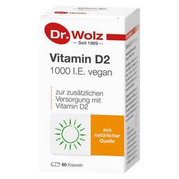 Abbildung: Vitamin D2 1000 I.E. vegan Kapseln Kapseln, 60 St PZN 09536831
