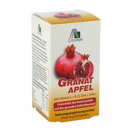 Abbildung: Granatapfel 500 mg plus Vitamin C + B12 + Zink + Selen Kapseln, 60 St PZN 09537871