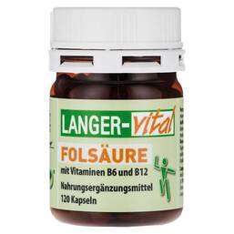 Abbildung: Folsäure 600 µg, B6, B12 Kapseln Kapseln, 120 St PZN 09538020
