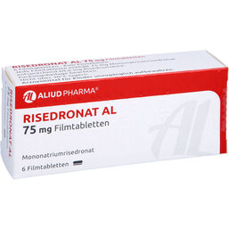 Abbildung: Risedronat AL 75 mg Filmtabletten 6 St, Filmtabletten PZN 09538126