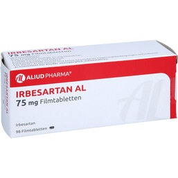 Abbildung: Irbesartan AL 75 mg Filmtabletten 98 St, Filmtabletten PZN 09538149