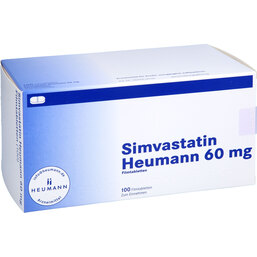 Abbildung: Simvastatin Heumann 60 mg Filmtabletten 100 St, Filmtabletten PZN 09542317
