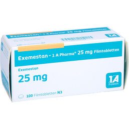 Abbildung: Exemestan 1A Pharma 25 mg Filmtabletten 100 St, Filmtabletten PZN 09542458