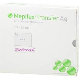 Abbildung: Mepilex Transfer Ag Schaumverband 7,5x8,5cm 10 St, Verband PZN 09542777
