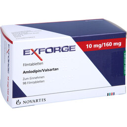 Abbildung: Exforge 10 mg / 160 mg Filmtabletten 98 St, Filmtabletten PZN 09543512