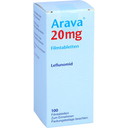Abbildung: Arava 20 mg Filmtabletten 100 St, Filmtabletten PZN 09605176