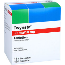 Abbildung: Twynsta 80 mg / 10 mg Tabletten 98 St, Tabletten PZN 09605650