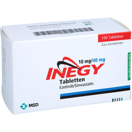 Abbildung: Inegy 10 mg / 40 mg Tabletten 100 St, Tabletten PZN 09607100