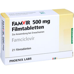 Abbildung: Famvir 500 mg Filmtabletten 21 St, Filmtabletten PZN 09607784