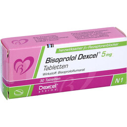 Abbildung: Bisoprolol Dexcel 5 mg Tabletten 30 St, Tabletten PZN 09611900