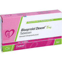 Abbildung: Bisoprolol Dexcel 5 mg Tabletten 100 St, Tabletten PZN 09611923