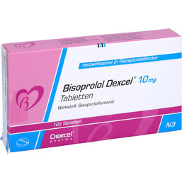 Abbildung: Bisoprolol Dexcel 10 mg Tabletten 100 St, Tabletten PZN 09611969