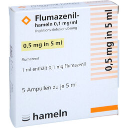 Abbildung: Flumazenil-hameln 0,1mg / ml Injektionslösung 1X5X5 ml, Ampullen PZN 09611975