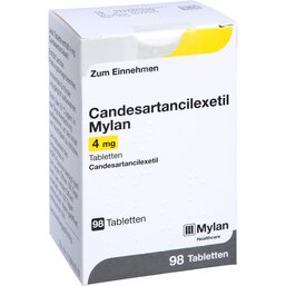 Abbildung: Candesartancilexetil Mylan 4 mg Tabletten 98 St, Tabletten PZN 09614287