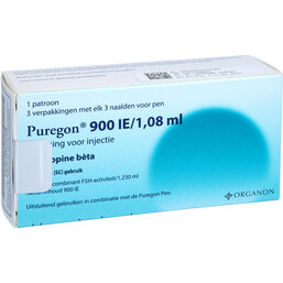 Abbildung: Puregon 900 I.E. / 1,08 ml Zyl.Ampulle + 9 Pen Injektion Nad. 1 St, Injektionslösung PZN 09615708