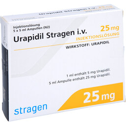 Abbildung: Urapidil Stragen i.v. 25 mg Ampullen 5 St, Ampullen PZN 09615743