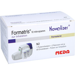 Abbildung: Formatris 12µg Novolizer 2x60 ED Inhalator + Patrone 2 St, Inhalationspulver PZN 09617601