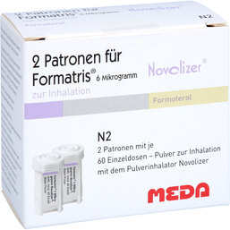 Abbildung: Formatris 6µg Novolizer 2x60 ED Patrone 2 St, Inhalationspulver PZN 09617676