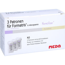 Abbildung: Formatris 6µg Novolizer 3x60 ED Patrone 3 St, Inhalationspulver PZN 09617682