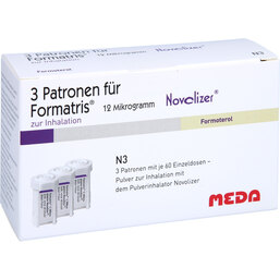 Abbildung: Formatris 12µg Novolizer 3x60 ED Patrone 3 St, Inhalationspulver PZN 09617707