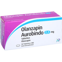 Abbildung: Olanzapin Aurobindo 2,5 mg Tabletten 56 St, Tabletten PZN 09618167