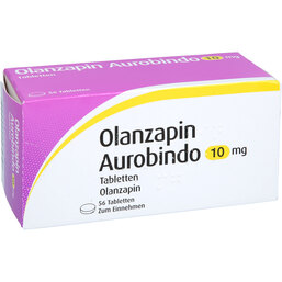 Abbildung: Olanzapin Aurobindo 10 mg Tabletten 56 St, Tabletten PZN 09618279