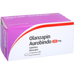 Abbildung: Olanzapin Aurobindo 20 mg Tabletten 70 St, Tabletten PZN 09618368