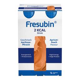 Abbildung: Fresubin 2 kcal Drink Aprikose Pfirsich 8X4X200 ml, Lösung PZN 09619959