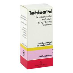Abbildung: Tardyferon-Fol Depot-Eisen(II)-sul.mit Fols.Filmtab. Filmtabletten, 50 St PZN 09627580