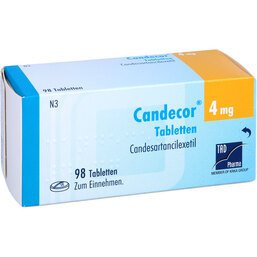 Abbildung: Candecor 4 mg Tabletten 98 St, Tabletten PZN 09633439