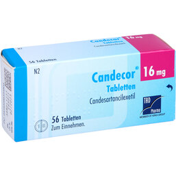 Abbildung: Candecor 16 mg Tabletten 56 St, Tabletten PZN 09633480