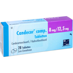 Abbildung: Candecor comp. 8 mg / 12,5 mg Tabletten 28 St, Tabletten PZN 09633540