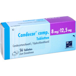 Abbildung: Candecor comp. 8 mg / 12,5 mg Tabletten 56 St, Tabletten PZN 09633557