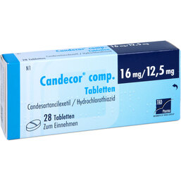 Abbildung: Candecor comp. 16 mg / 12,5 mg Tabletten 28 St, Tabletten PZN 09633586