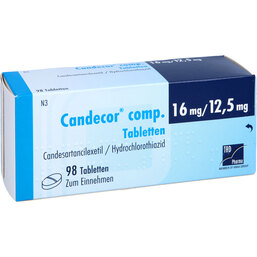 Abbildung: Candecor comp. 16 mg / 12,5 mg Tabletten 98 St, Tabletten PZN 09633600