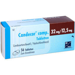 Abbildung: Candecor comp. 32 mg / 12,5 mg Tabletten 56 St, Tabletten PZN 09633623