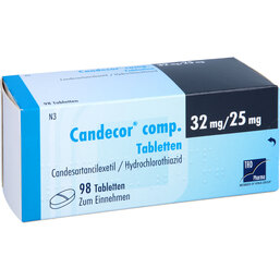 Abbildung: Candecor comp. 32 mg / 25 mg Tabletten 98 St, Tabletten PZN 09633675