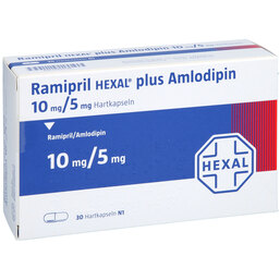 Abbildung: Ramipril Hexal plus Amlodipin 10 mg / 5 mg Hartkapseln 30 St, Hartkapseln PZN 09635148